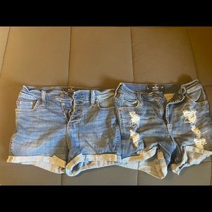 High rise denim shorts
